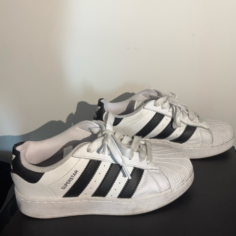 Adidas Superstar White and Black Sneakers platform